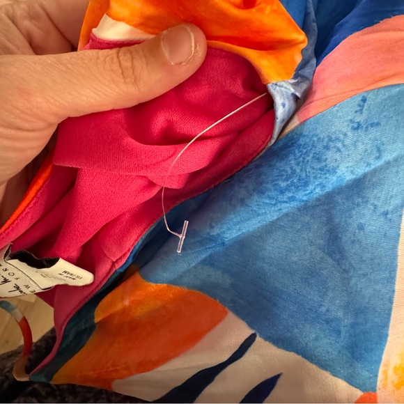 🎨 Nicole Miller New York Abstract Watercolor Maxi Dress – Size L - Picture 9 of 11